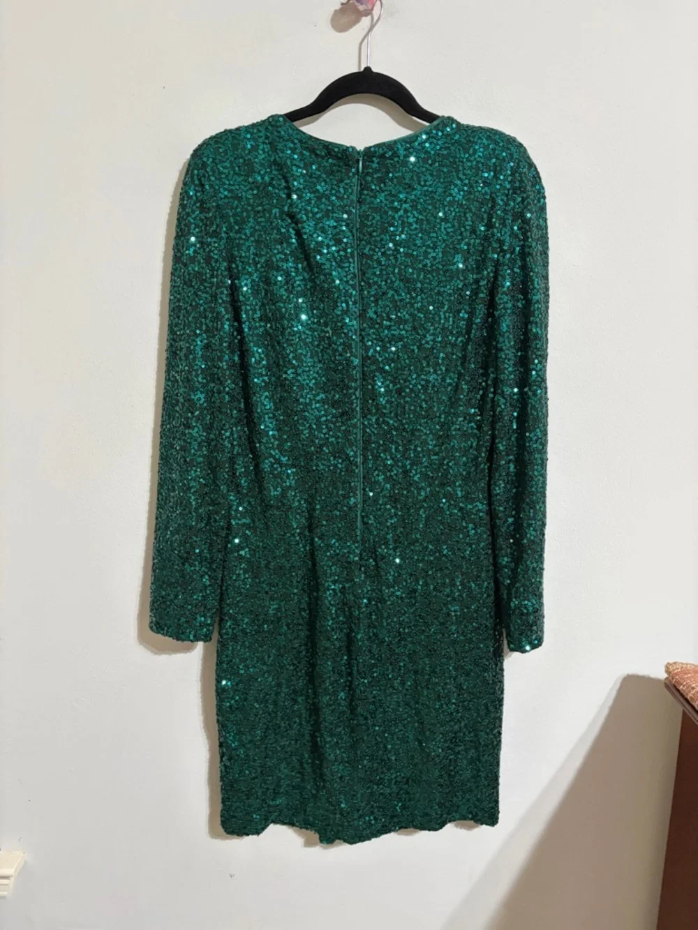 Eliza J Emerald Green Sequin Twist Front Dress Formal Elegant Cocktail Size 14